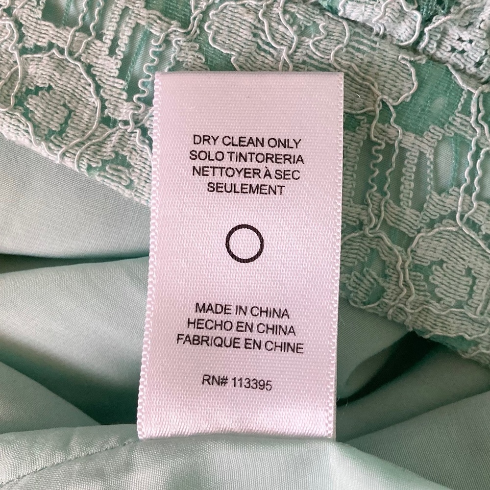 Women’s size small Aryn K mint green/sea green lace skirt with zipper and clasp - Picture 8 of 9